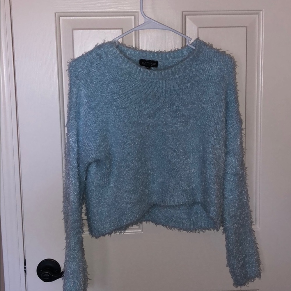 Top shop cropped fuzzy sweater size 4